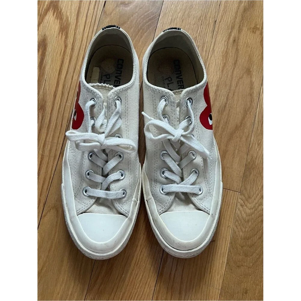 Comme des Garçons x Converse White Low-Top Sneakers Men’s Sz 7 Women’s 9